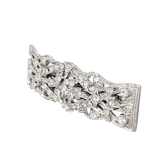 1928 Bridal "Essentials" Opulent Multi Crystal Clear Bar Barrette
