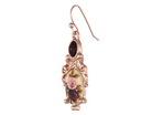 1928 Jewelry Manor House Floral Stone & Purple Crystal Drop Earrings