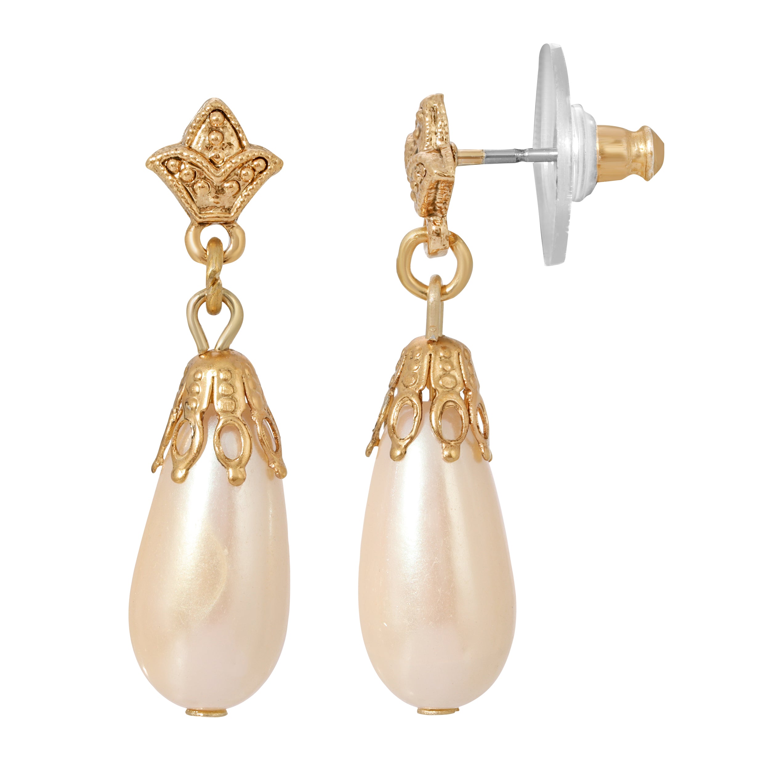 1928 Jewelry Classic Estate Faux Pearl Drop Earrings