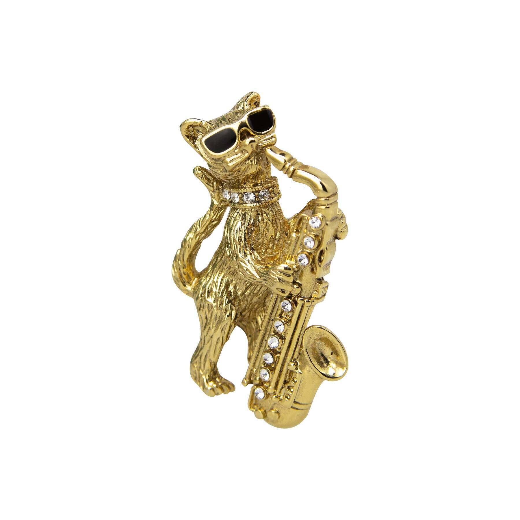 1928 Jewelry Cool Cat The Jazz Meow-sician Pin