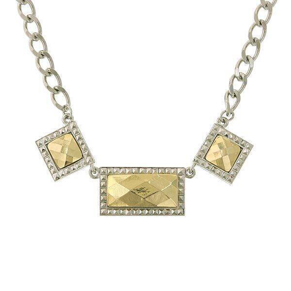 1928 Jewelry Fusion Lux 3 Horizontal Necklace 16" + 3" Extender