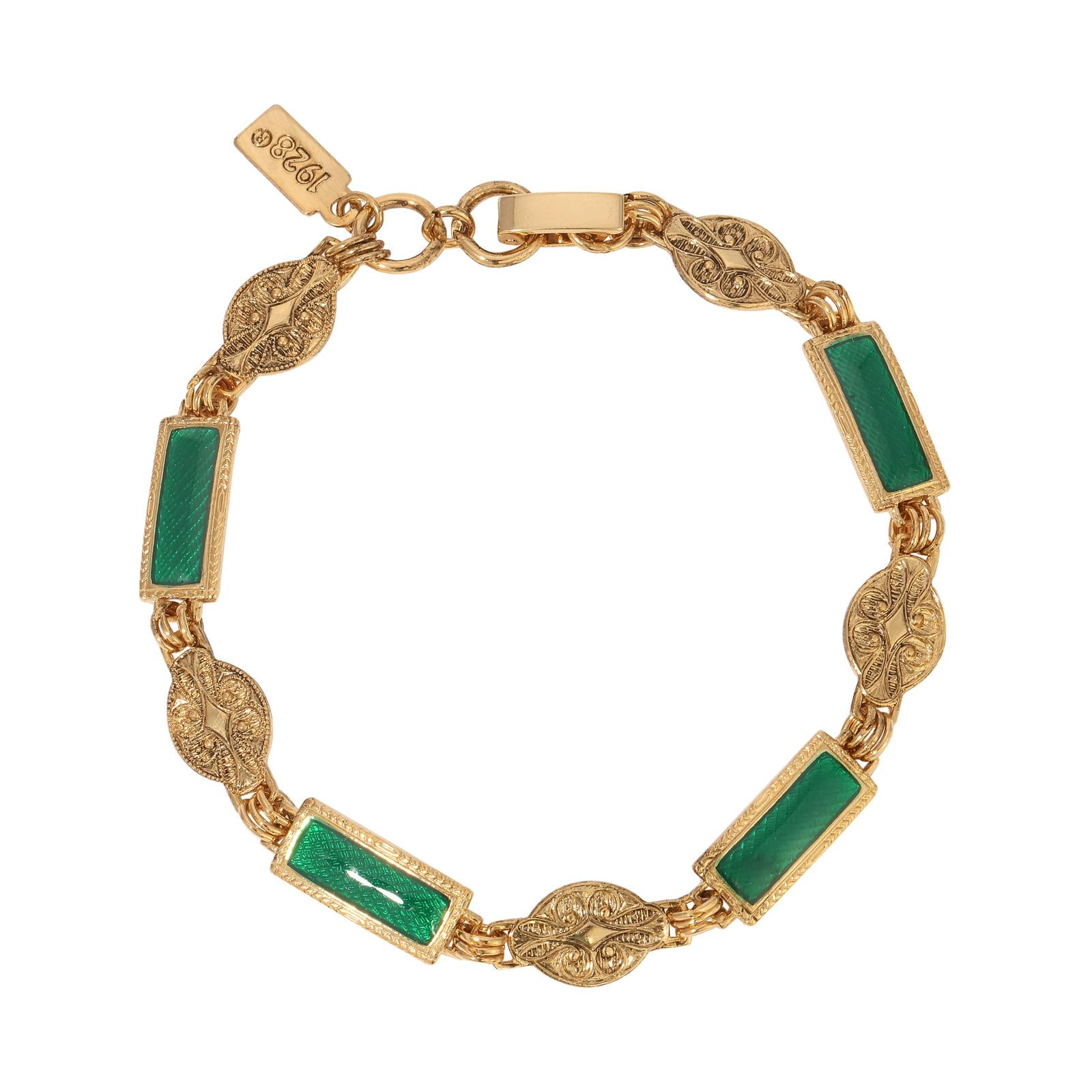 1928 Jewelry Baroque Heirloom Gold Link Bracelet