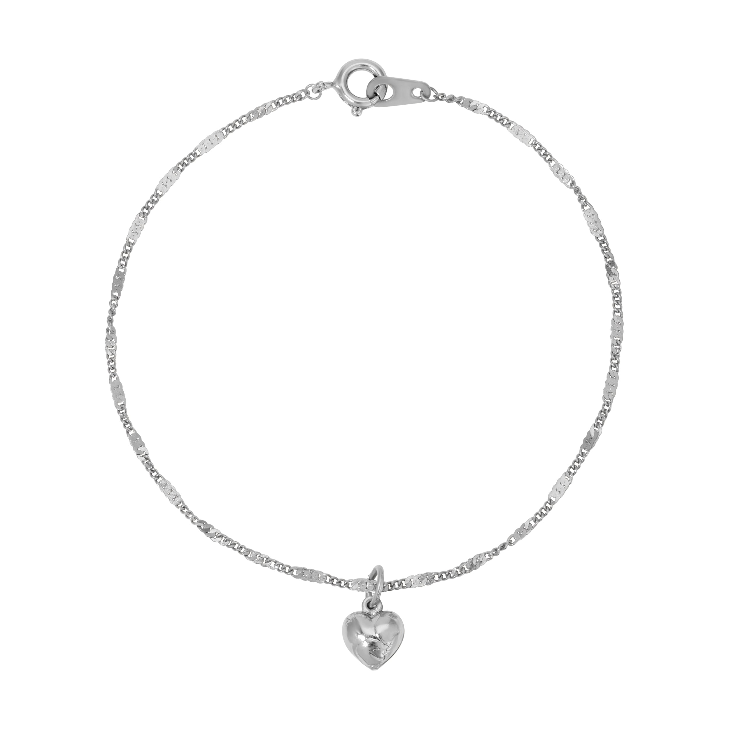 1928 Jewelry Small Puffed Floral Heart Bracelet 7"