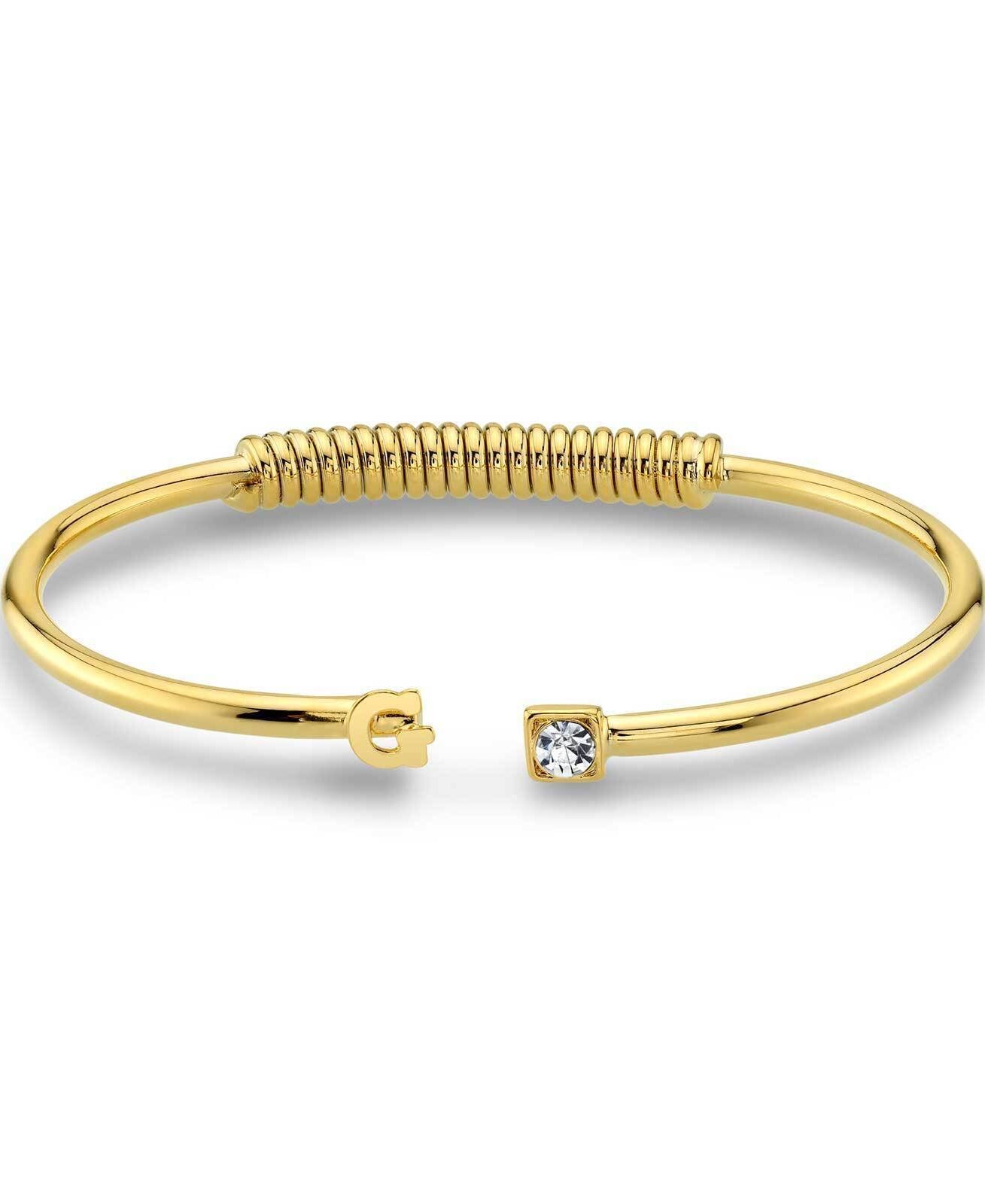 1928 Jewelry Crystal Accent With Initial Cuff Bracelet