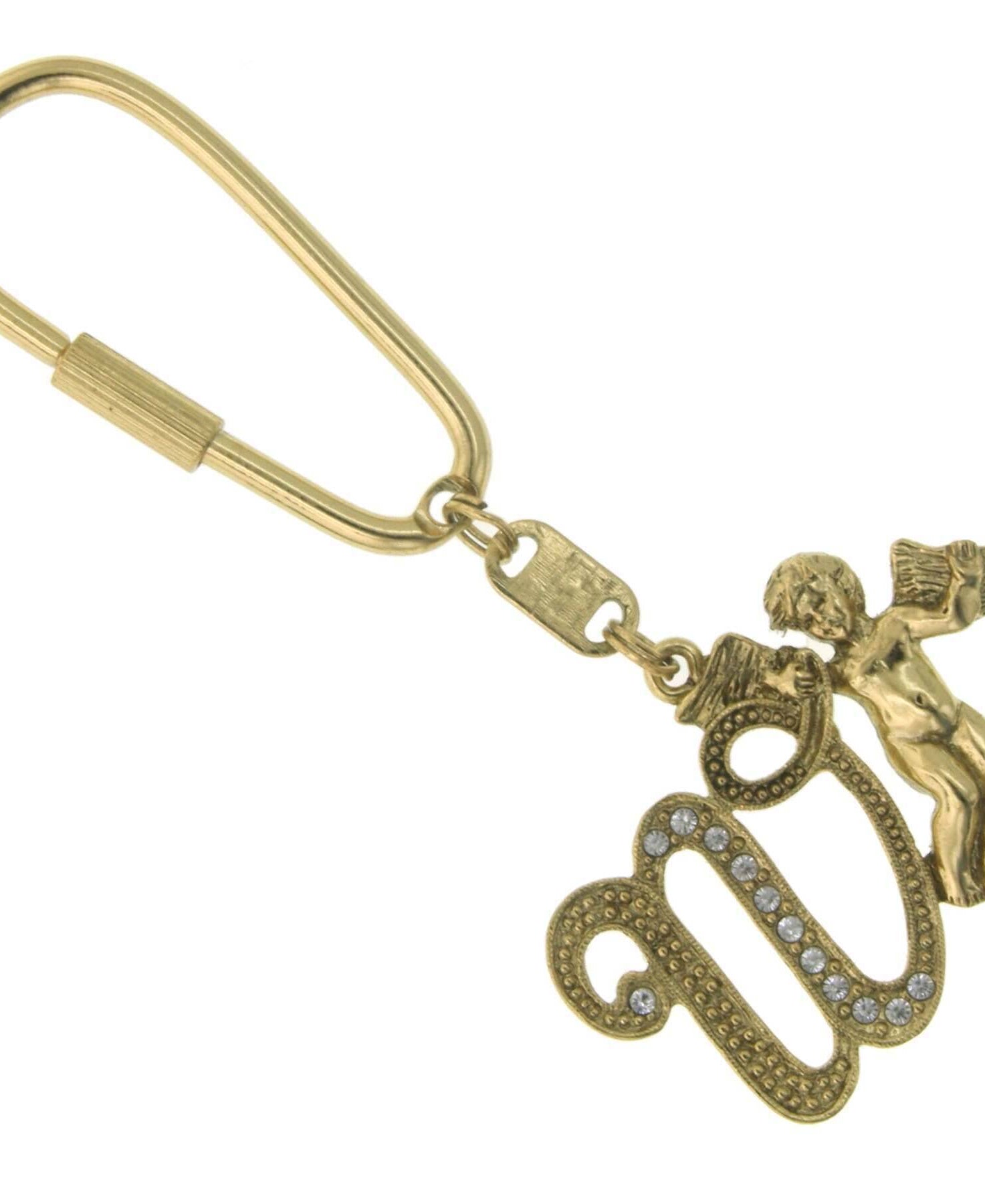 1928 Jewelry Crystal Accent Initial Angel Carabiner Key Chain