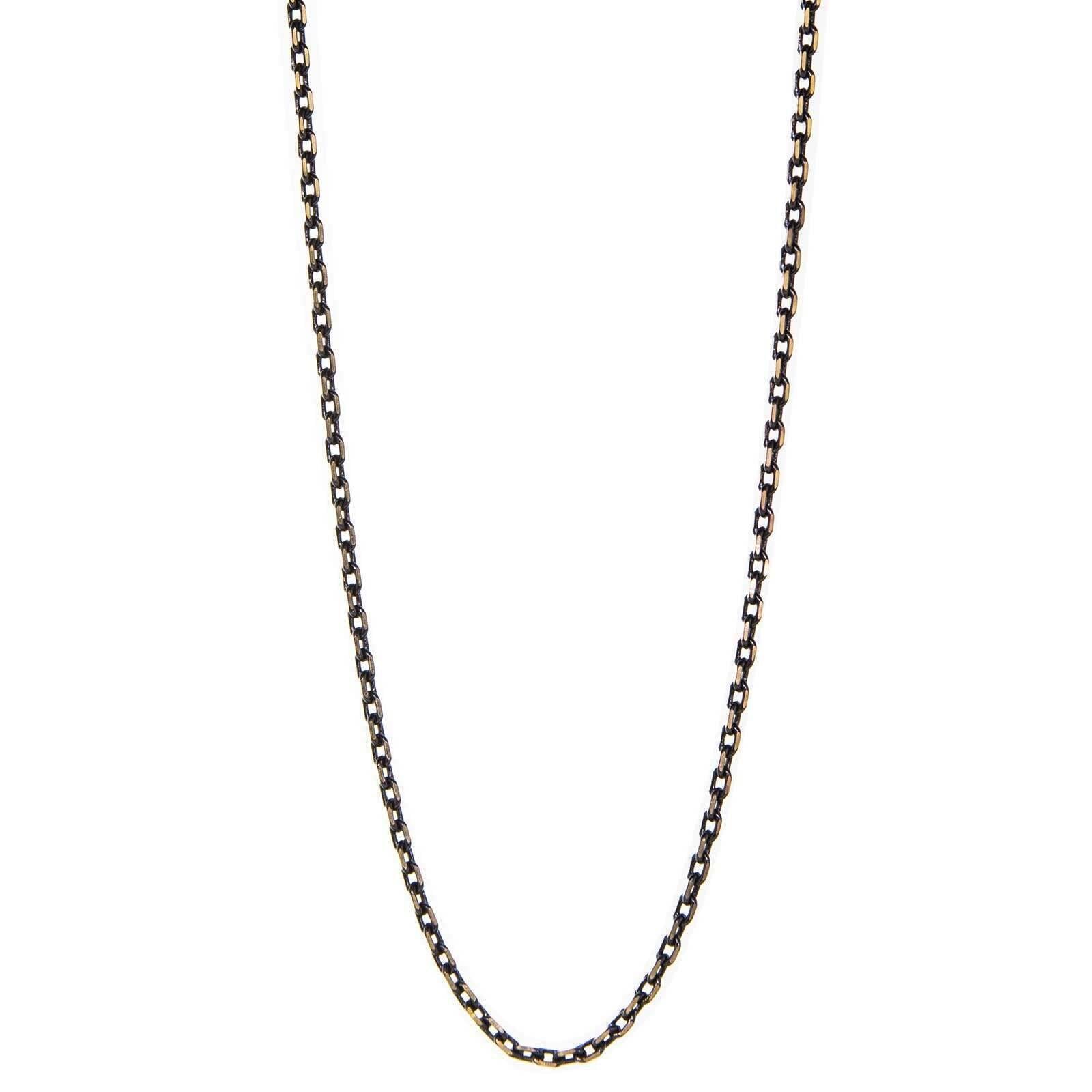 1928 Jewelry Eclipse Black And Gold Single Strand Cable Necklace 16"