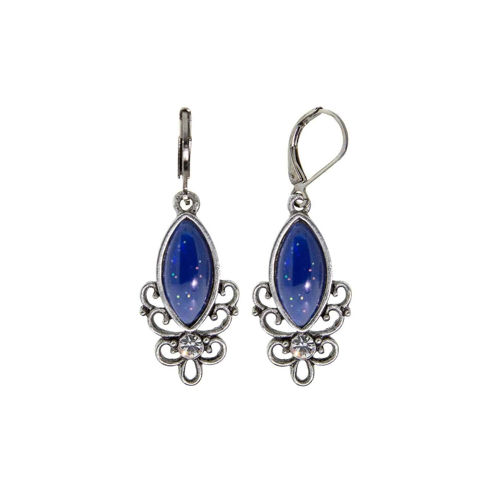 1928 Jewelry Pewter Filigree Drop Earrings