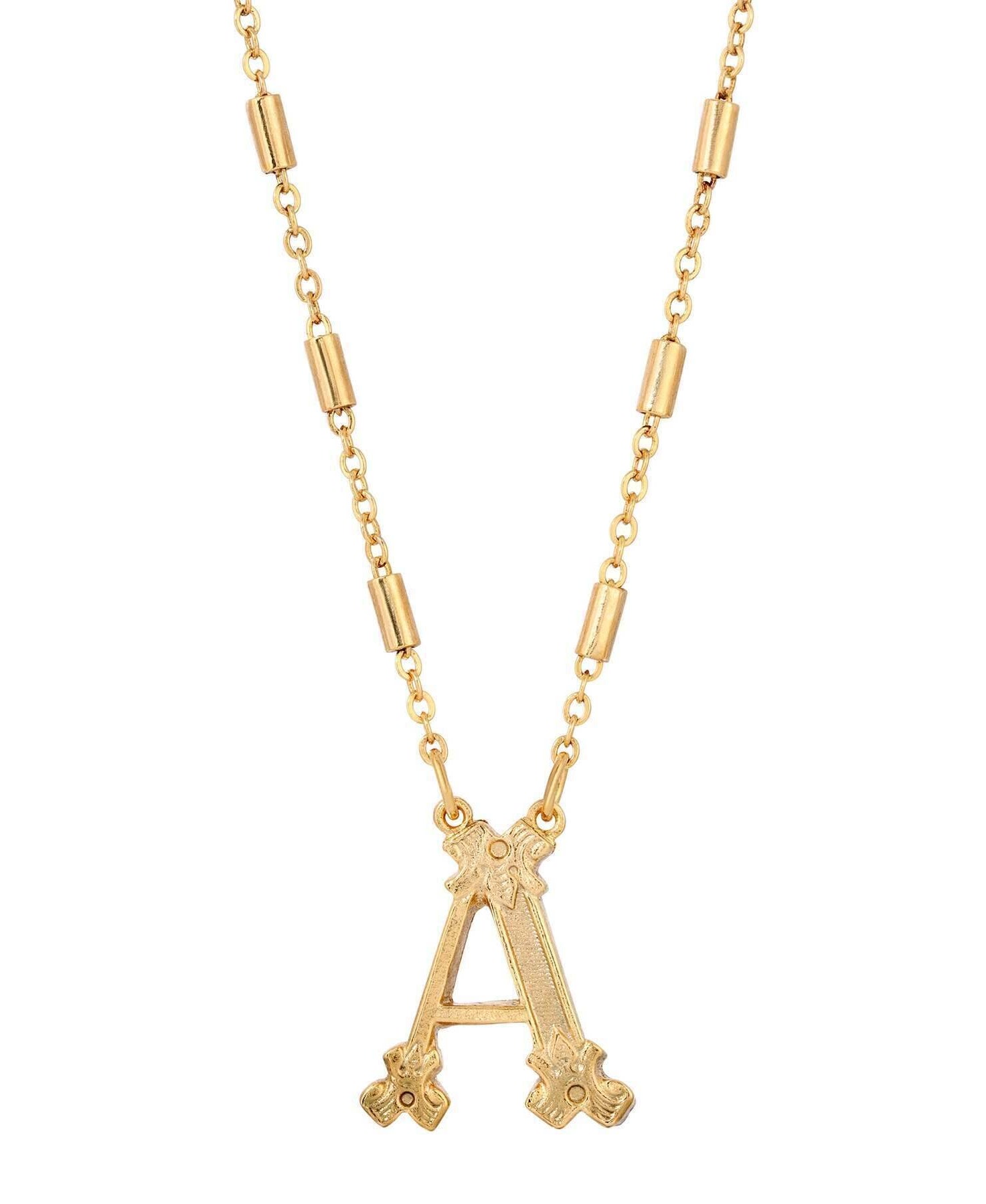 1928 Jewelry Old Fashioned Initial Pendant Necklace 15" + 3" Extender