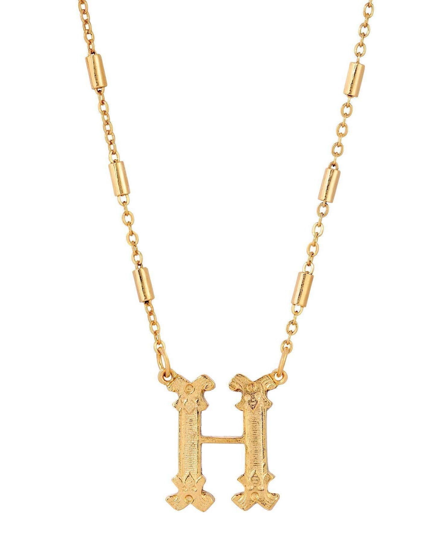 1928 Jewelry Old Fashioned Initial Pendant Necklace 15" + 3" Extender