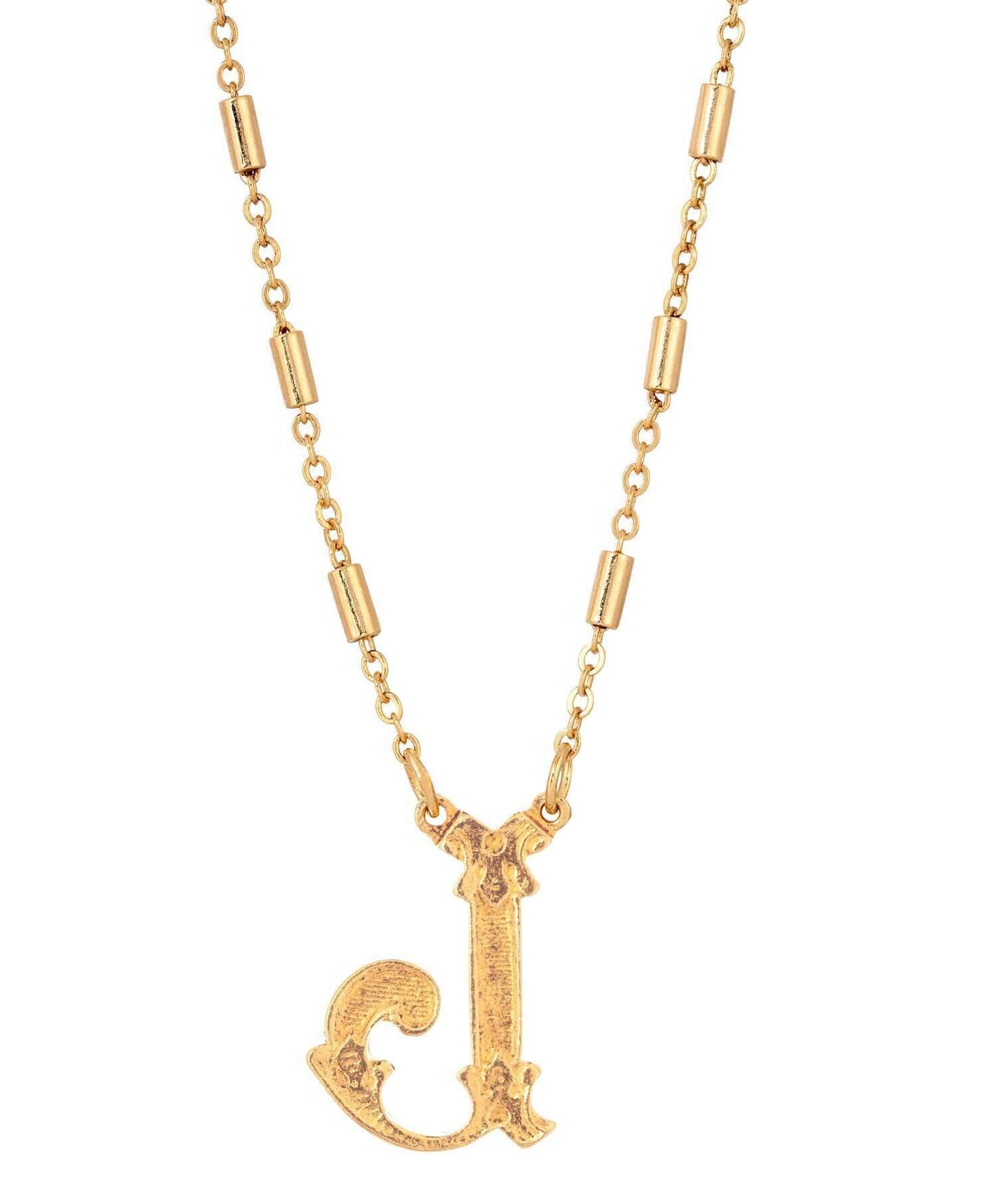 1928 Jewelry Old Fashioned Initial Pendant Necklace 15" + 3" Extender