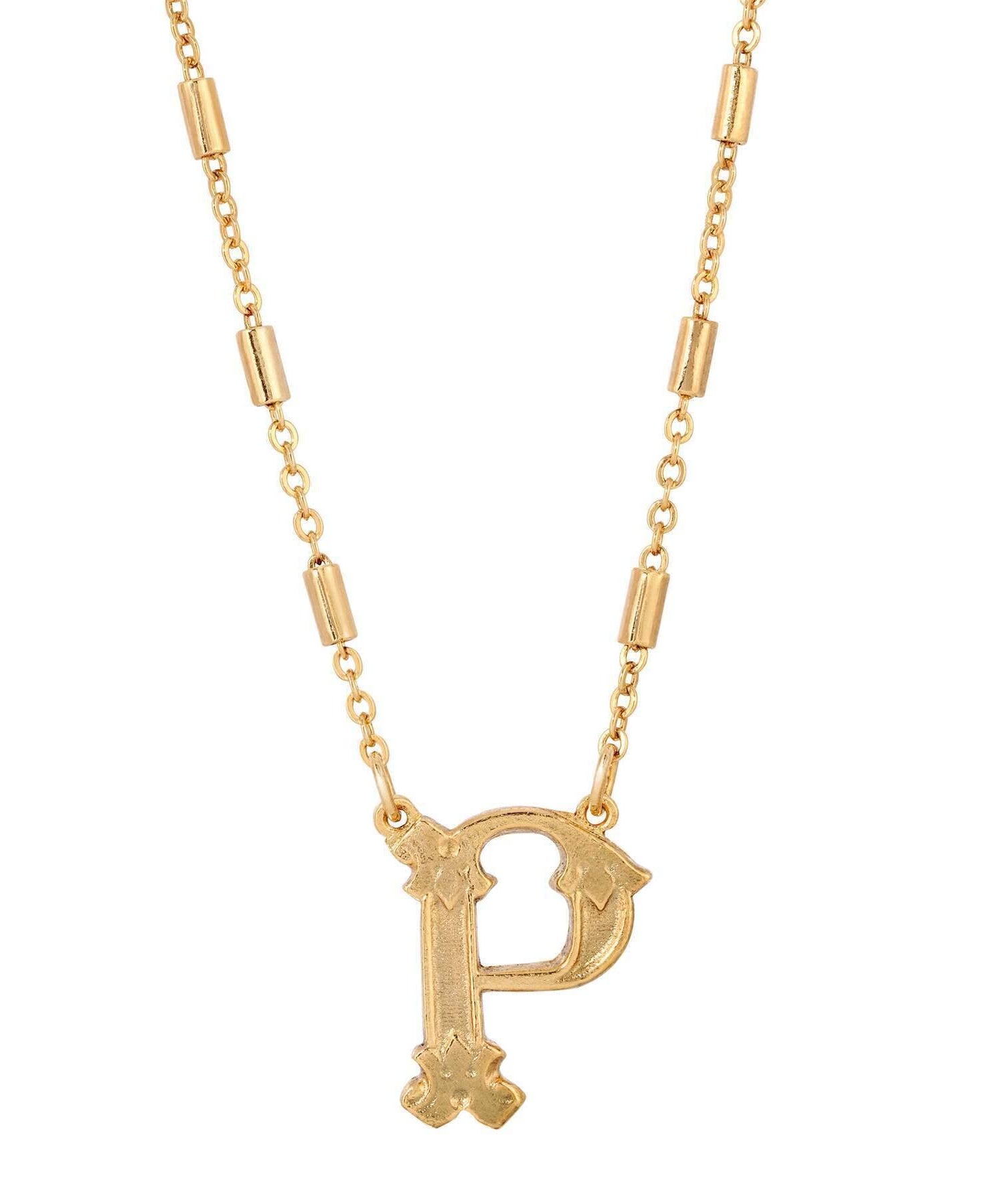 1928 Jewelry Old Fashioned Initial Pendant Necklace 15" + 3" Extender