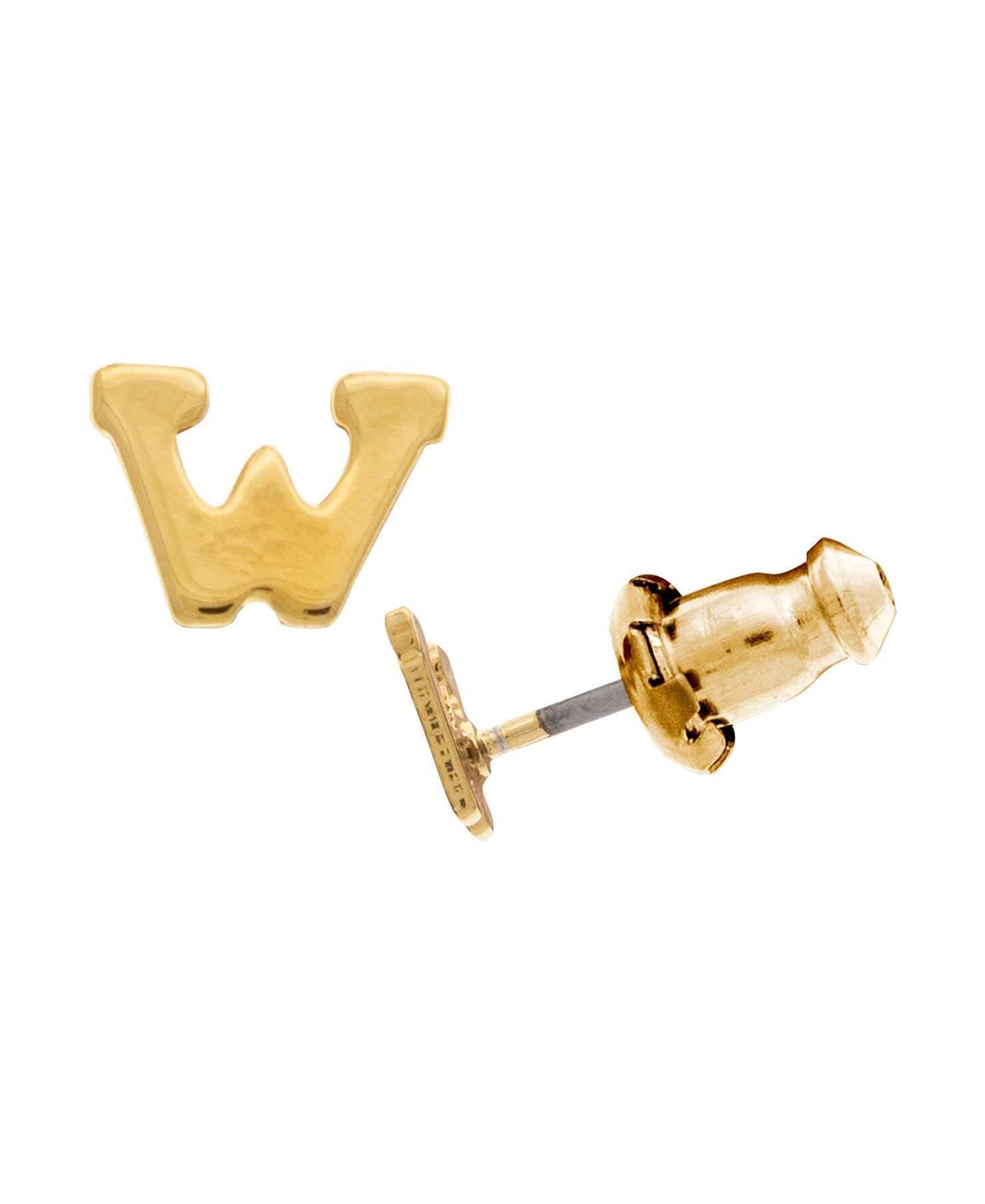 1928 Jewelry Gold Initial Button Earrings