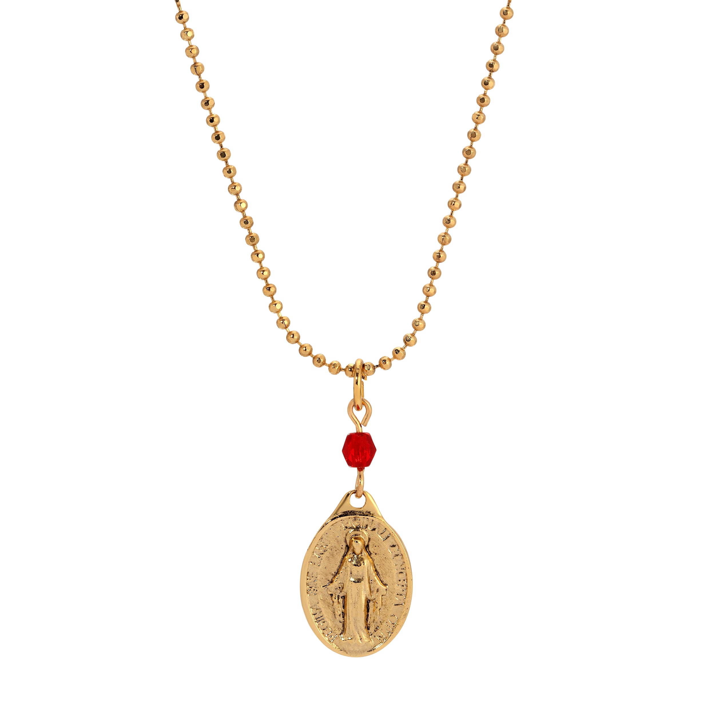Symbols Of Faith Miraculous Medal Pendant Necklace 16"