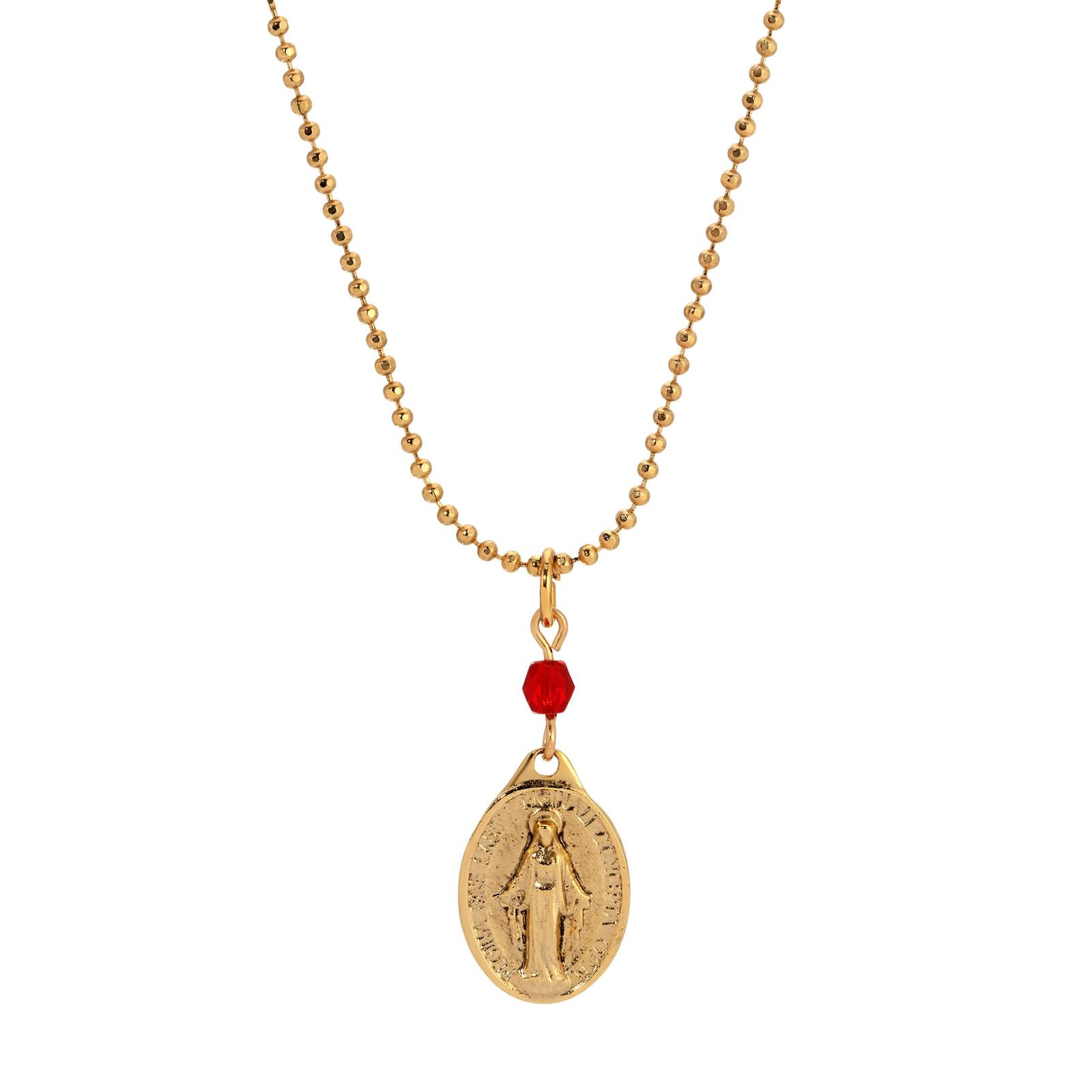 Symbols Of Faith Miraculous Medal Pendant Necklace 16"